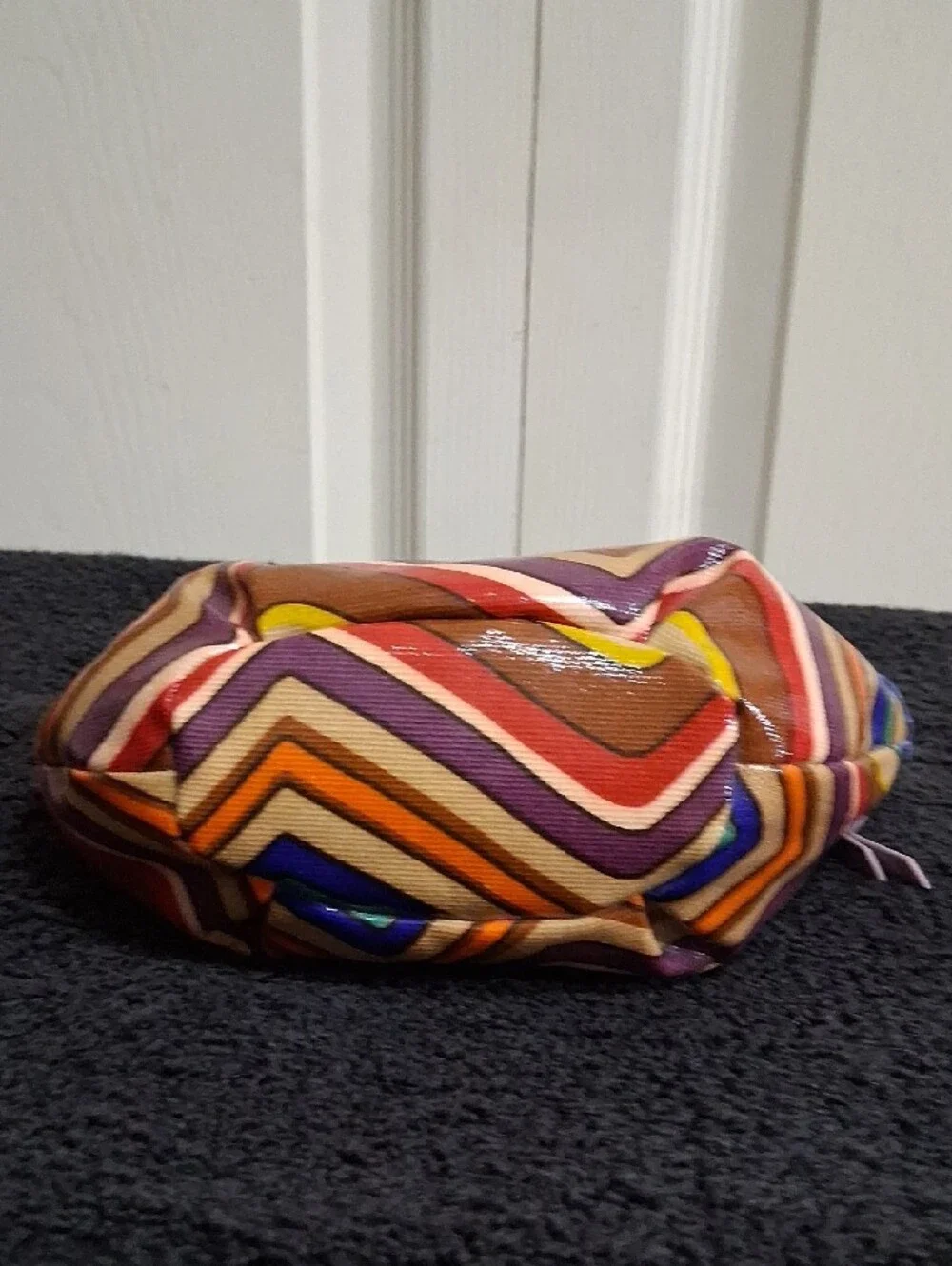 Fossil Chevron Multicolor Cosmetic Bag Pouch - Blue Trim